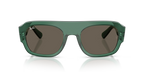 Ray-Ban RB2218 transparent green irregular sunglasses, angled view