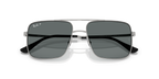 Ray-Ban Ari RB3758 silver square polarized sunglasses, front view