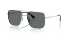 Ray-Ban Ari RB3758 silver square polarized sunglasses, angled view