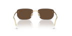 Ray-Ban RB3768 gold irregular sunglasses with brown lenses, side view