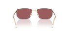 Ray-Ban RB3768 gold irregular sunglasses with red mirror lenses, detail view
