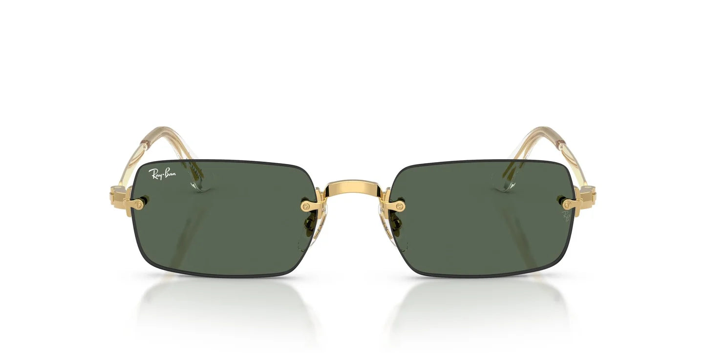 Ray-Ban × A$AP Rocky Rimless Sunglasses – Gold Frame with (G-15) Green Lenses (RB3928)