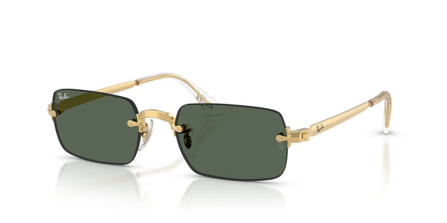 Ray-Ban x A$AP Rocky RB3928 gold rimless sunglasses with green lenses, front view