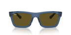 Ray-Ban Warren RB4396 transparent blue rectangle sunglasses, side view