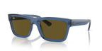 Ray-Ban Warren RB4396 transparent blue rectangle sunglasses, angled view