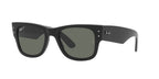 Ray-Ban Mega Wayfarer RB0840S polarized black square sunglasses, front view