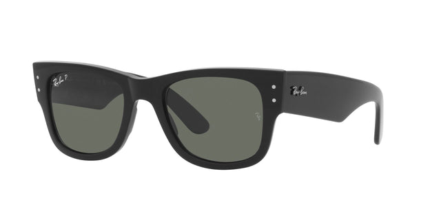 Ray-Ban Mega Wayfarer RB0840S polarized black square sunglasses, front view