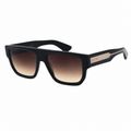 Angled view of Calvin Klein CK26529SI sunglasses with black square frame and gradient brown UV lenses