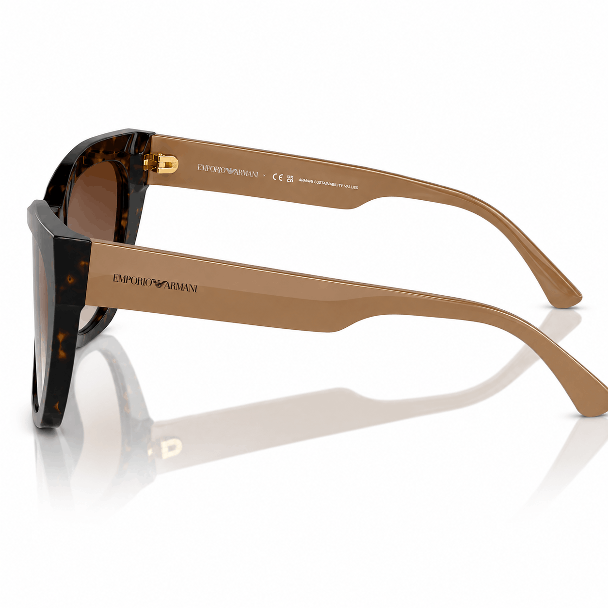 Authentic Emporio Armani women's sunglasses side profile