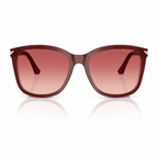 Front view of authentic Emporio Armani EA4060 sunglasses featuring a glossy burgundy full-rim frame with pink-to-red ombre gradient lenses. Available at Vision Optique, Supermart 1, DLF Phase 4, Gurugram.
