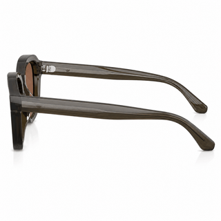 Side profile of Emporio Armani EA4245U showing transparent grey acetate temples