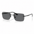 Ray-Ban RB3786I rectangle sunglasses black frame dark grey polarized lenses angled view