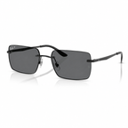 Ray-Ban RB3786I rectangle sunglasses black frame dark grey polarized lenses angled view