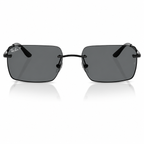 Ray-Ban RB3786I rectangle sunglasses black frame dark grey polarized lenses front view