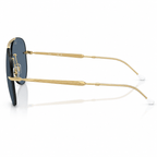 Ray-Ban RB3791 aviator sunglasses gold metal frame and dark blue lenses side view