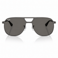 Ray-Ban RB3793 BILL MAX square aviator sunglasses front view with gunmetal frame and grey lenses Front View