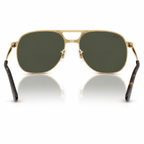 Ray-Ban RB3793 BILL MAX square aviator sunglasses rear view with gold frame and G-15 green lenses Rear View