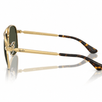 Ray-Ban RB3793 BILL MAX square aviator sunglasses side view with gold frame and G-15 green lenses Side View