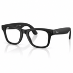 Rayban Meta Gen 2 Matte Black Frame With Clear Lenses Size 50 | Vision Optique Angled