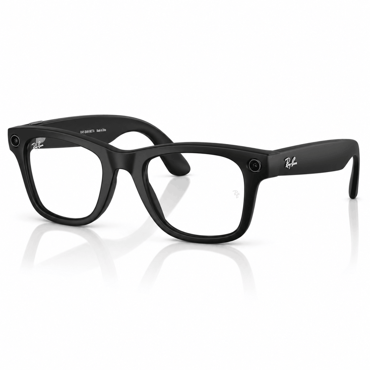 Rayban Meta Gen 2 Matte Black Frame With Clear Lenses Size 50 | Vision Optique Angled