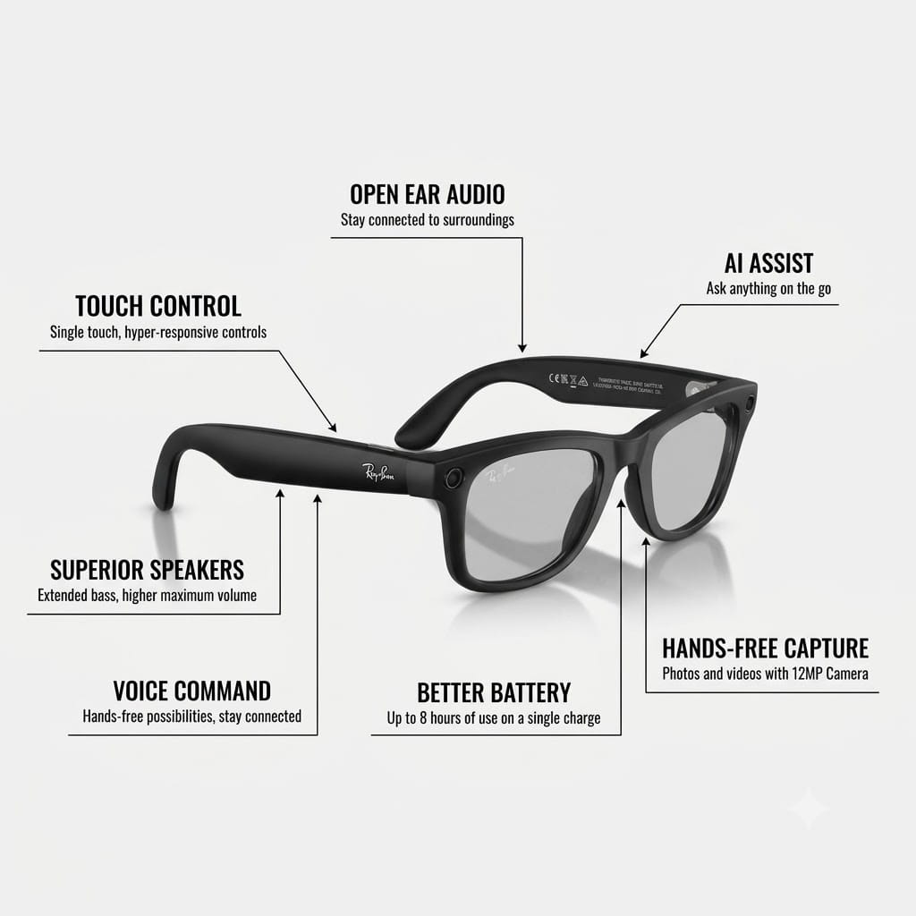 RayBan Meta Gen 2 Matte Frame With Clear Lenses Size 50 Desc | Vision Optique