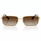 Vogue VO4352S rectangle sunglasses with gold frame and gradient brown lenses front view