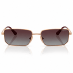 Vogue VO4352S rectangle sunglasses with rose gold frame and polarized grey gradient violet lenses front view