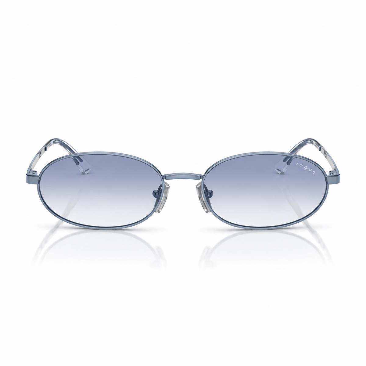Vogue VO4353S oval sunglasses with light blue frame and gradient light blue lenses front view