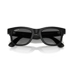 Front view of Ray-Ban Meta Wayfarer Gen 2 sunglasses in matte black with polarised gradient graphite lenses, size 50.