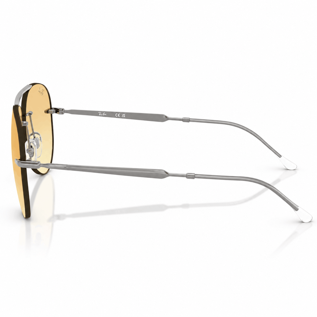 Ray-Ban RB3791 Aviator sunglasses gunmetal frame yellow gradient lenses side view