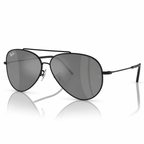 Ray-Ban Reverse RBR0101S Aviator Sunglasses black frame with black silver lenses three quarter view
