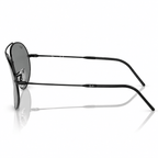 Ray-Ban Reverse RBR0101S Aviator Sunglasses black frame with black silver lenses side view