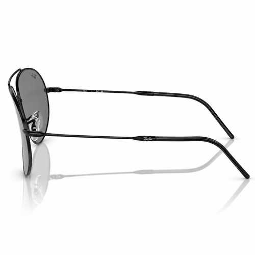 Ray-Ban Reverse RBR0101S Aviator Sunglasses black frame with black silver lenses side view
