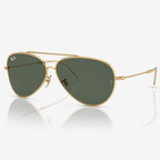 Ray-Ban Reverse RBR0101S Aviator Sunglasses gold frame with G-15 green lenses front view