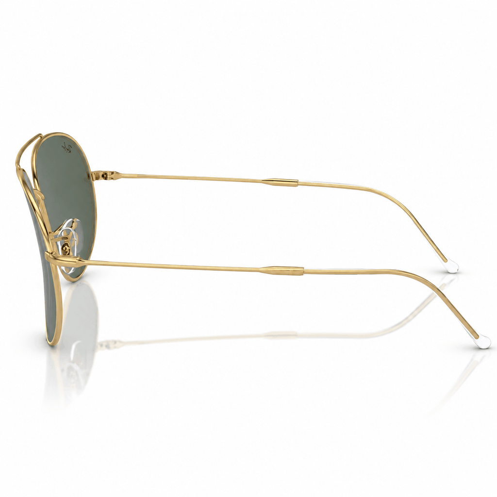 Ray-Ban Reverse RBR0101S Aviator Sunglasses gold frame with G-15 green lenses side view