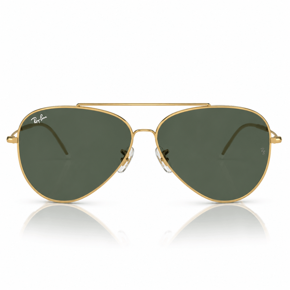 Ray-Ban Reverse RBR0101S Aviator Sunglasses gold frame with G-15 green lenses